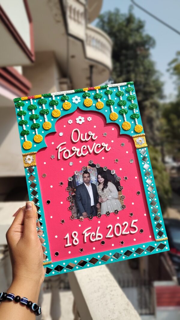 Personalised Wedding Date Jharokha (With Photo) by KaushalS Creations. Wedding gift ideas. Anniversary gift ideas. Gift ideas for him. Gift ideas for her.