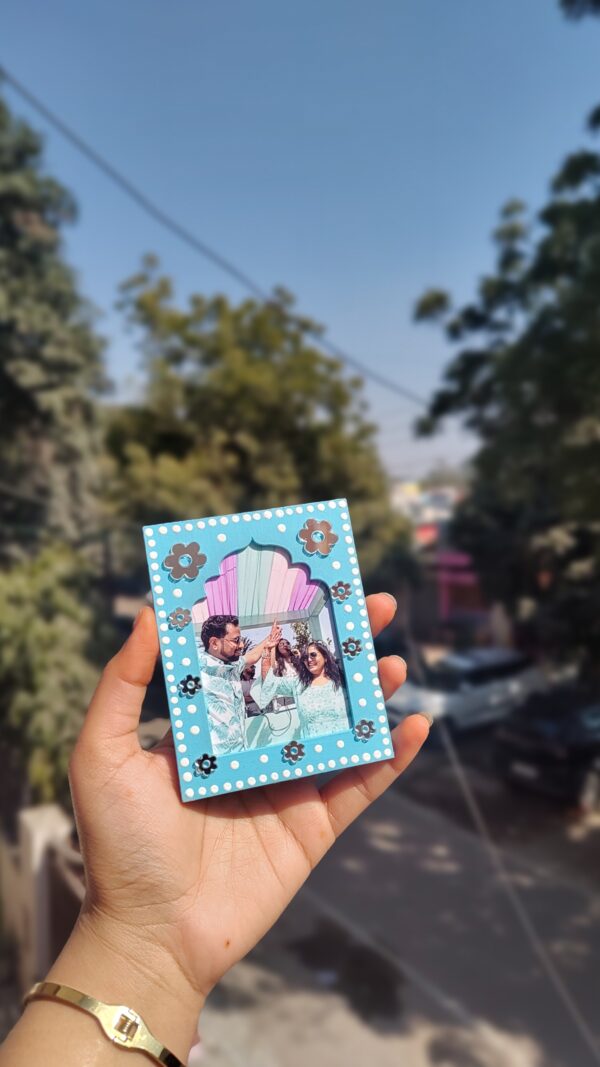 Personalised gift ideas. Personalised jharokha fridge magnet with photo. Personalised gifts by KaushalS Creations. Home Decor ideas.