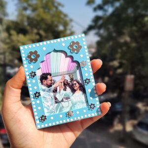 Personalised gift ideas. Personalised jharokha fridge magnet with photo. Personalised gifts by KaushalS Creations. Home Decor ideas.