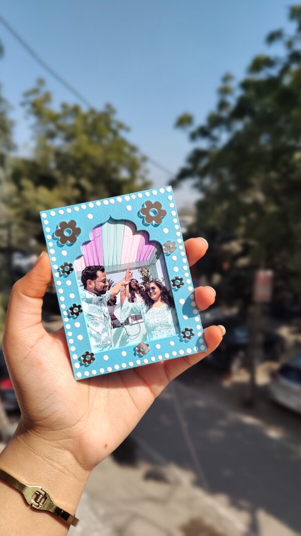 Personalised gift ideas. Personalised jharokha fridge magnet with photo. Personalised gifts by KaushalS Creations. Home Decor ideas.