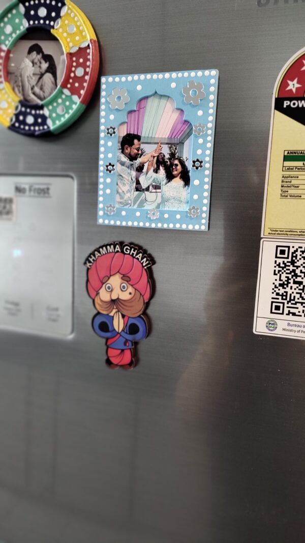 Personalised gift ideas. Personalised jharokha fridge magnet with photo. Personalised gifts by KaushalS Creations. Home Decor ideas.