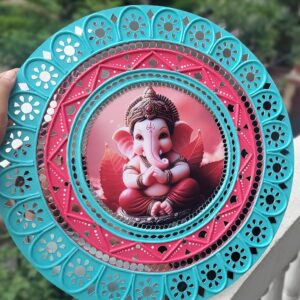 Handmade Ganesha wall art hanging decor. Perfect for ganesh chathurti, diwali and any festive decor and home decor