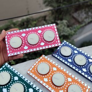 Three in One Tea Light Holder by KaushalS Creations. Diwali Decor ideas. Home decor ideas.