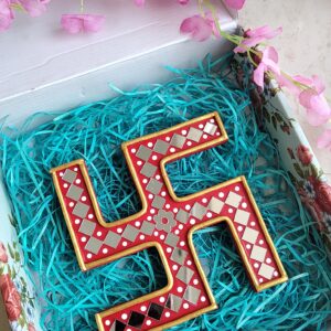 Swastik wall hanging by kaushals creations. Swastik home decor. home temple decor. Festive Decor. Spiritual Indian home decor.