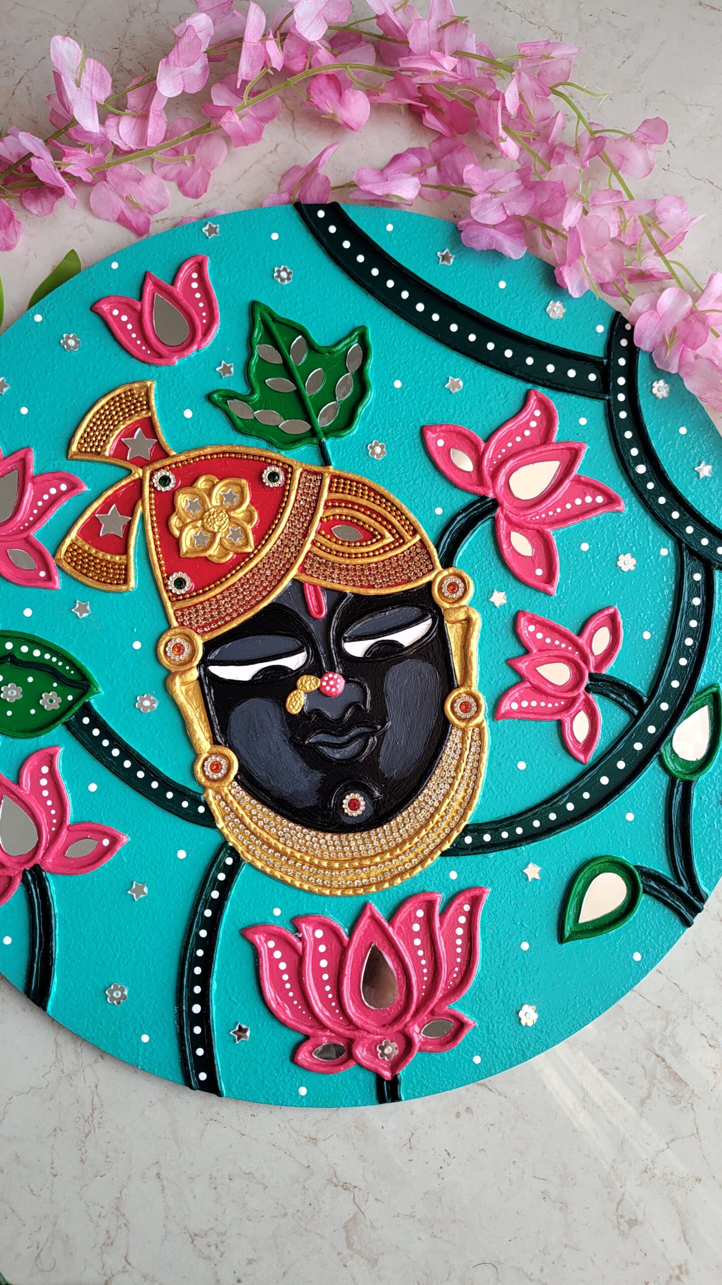 Handmade Shreenathji wall hanging art decor by KaushalS Creations.