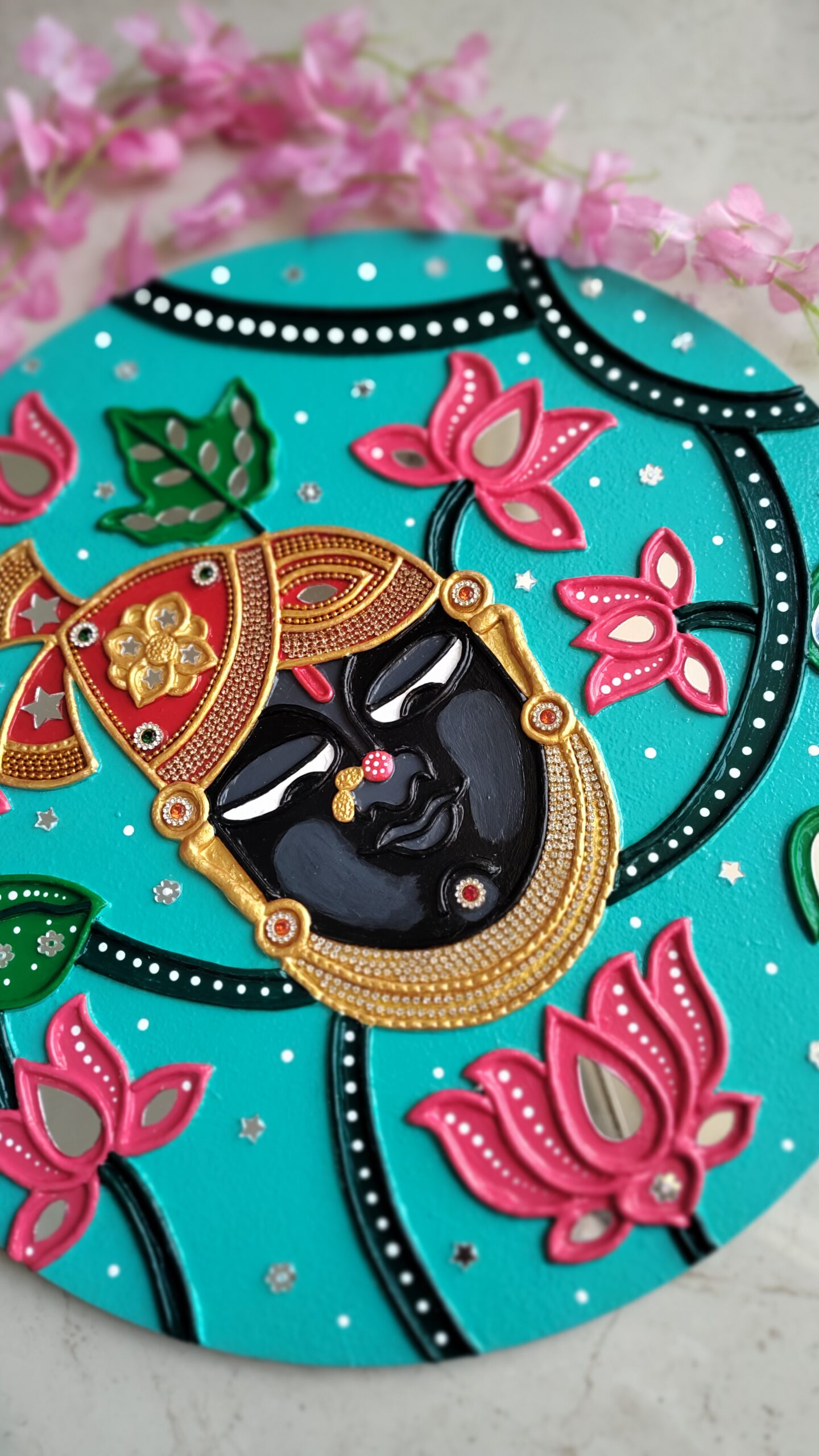 Handmade Shreenathji wall hanging art decor by KaushalS Creations.