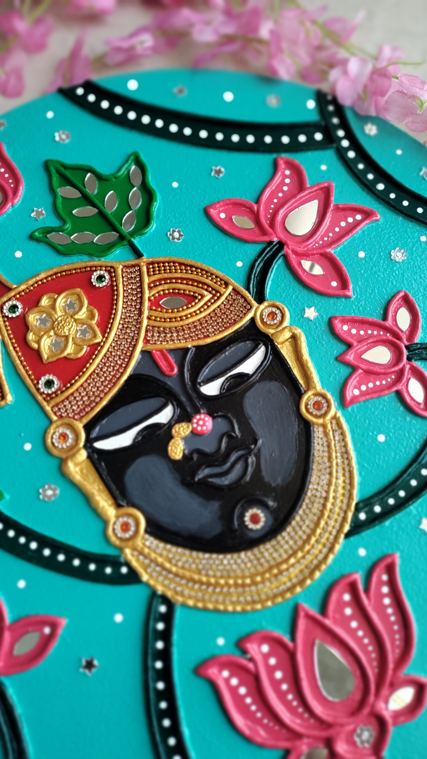 Handmade Shreenathji wall hanging art decor by KaushalS Creations.