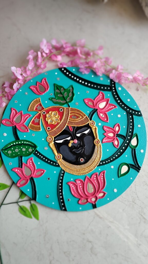 Handmade Shreenathji wall hanging art decor by KaushalS Creations.