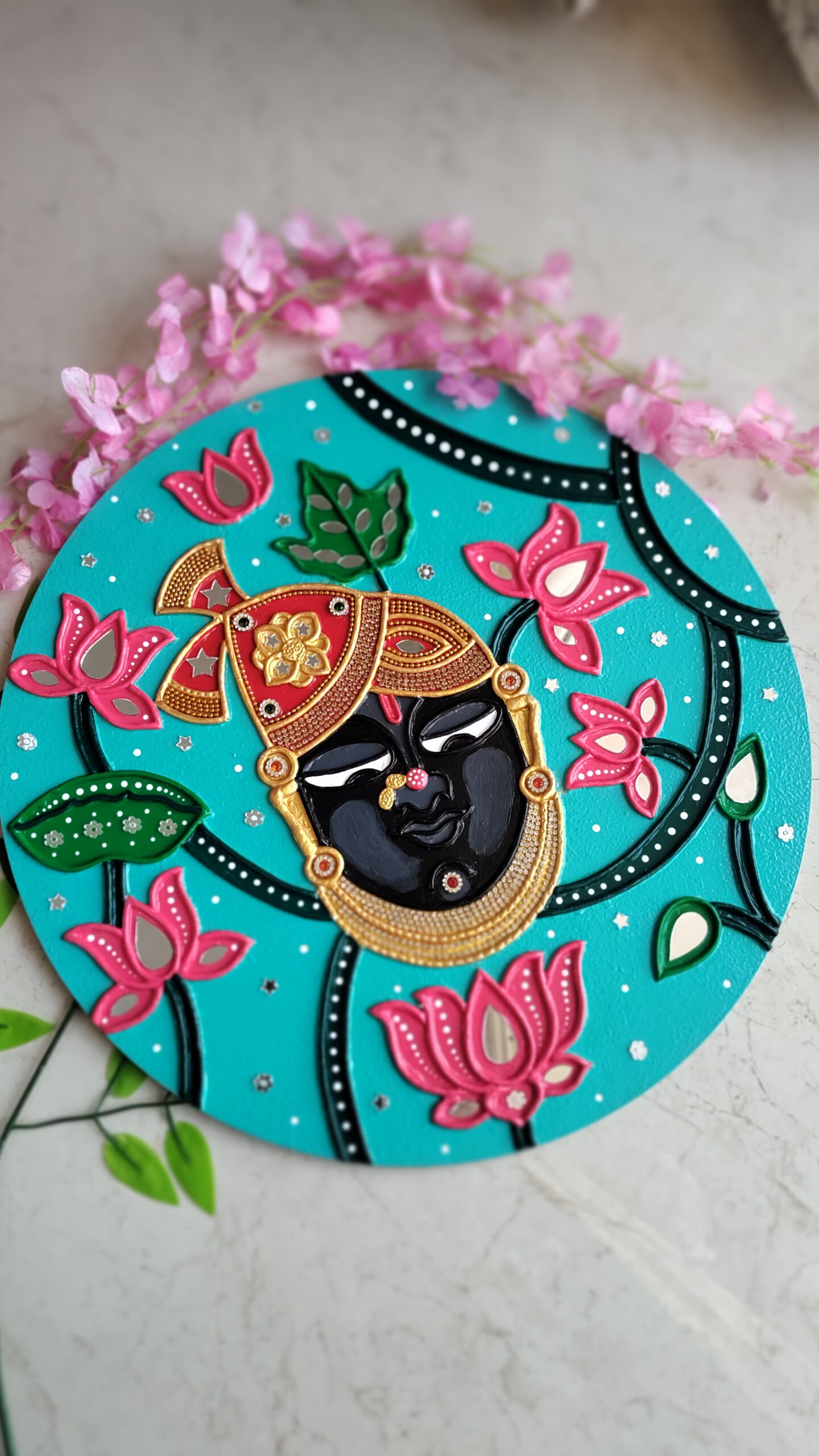 Handmade Shreenathji wall hanging art decor by KaushalS Creations.