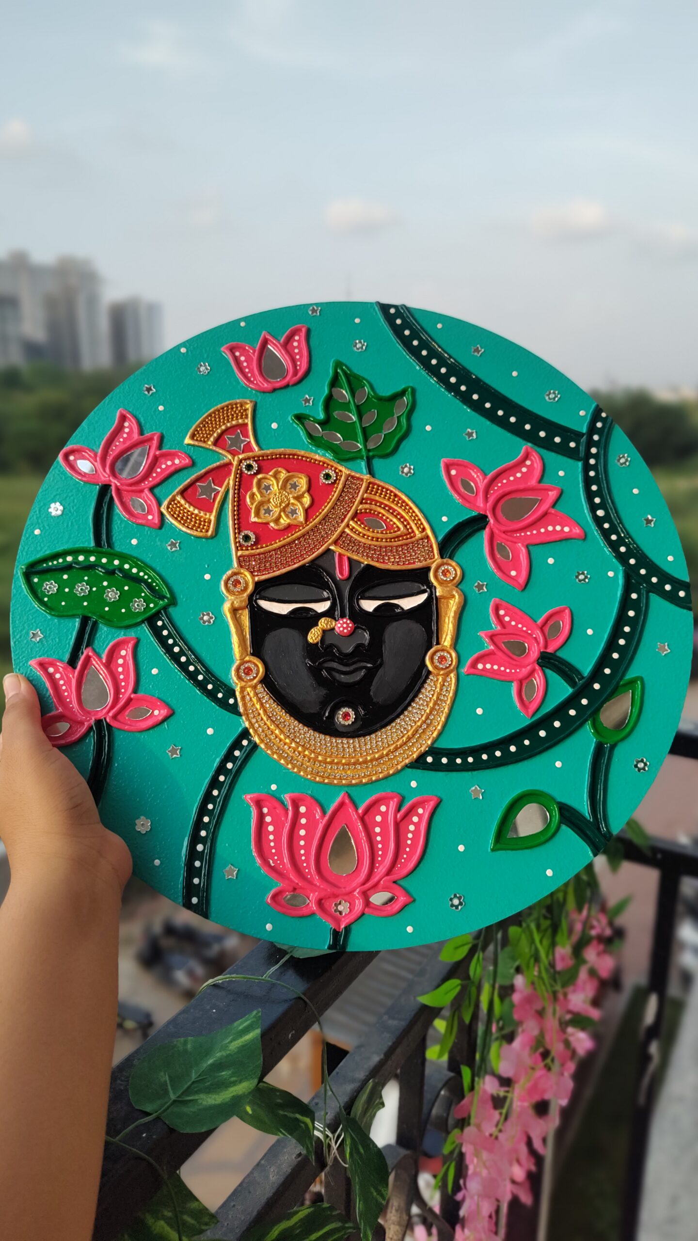 Handmade Shreenathji wall hanging art decor by KaushalS Creations.